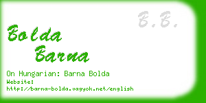 bolda barna business card